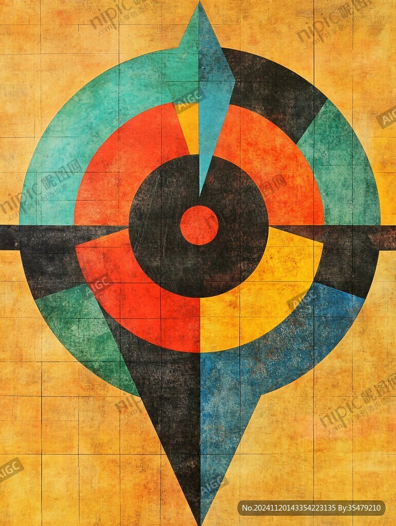 几何图形油画装饰画