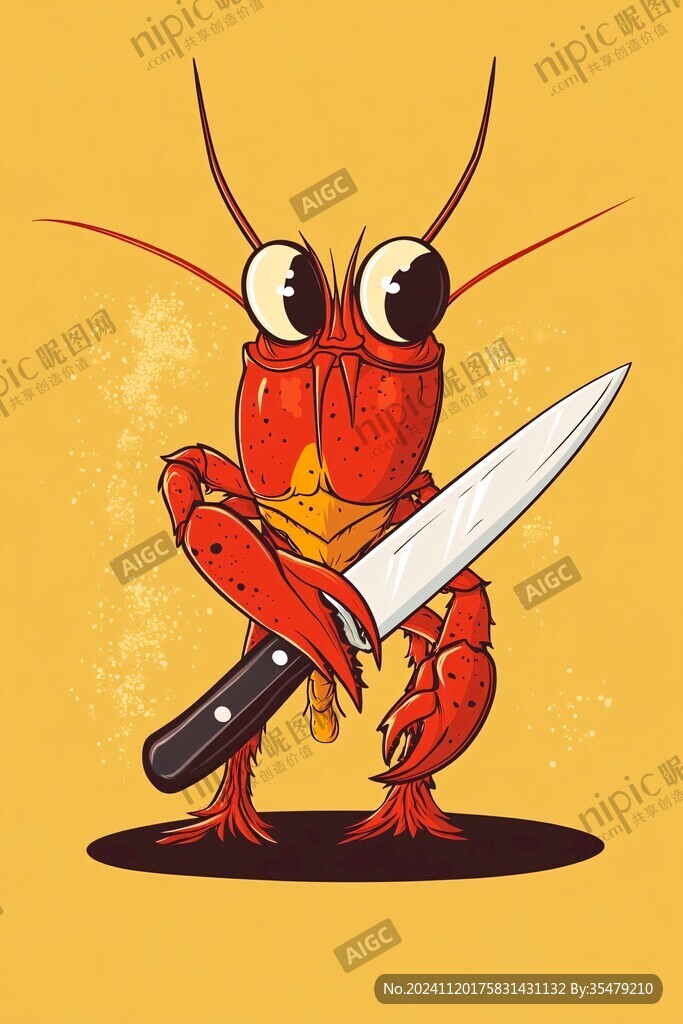插画小龙虾