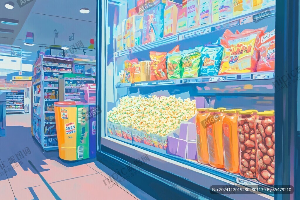 便利店零食插画