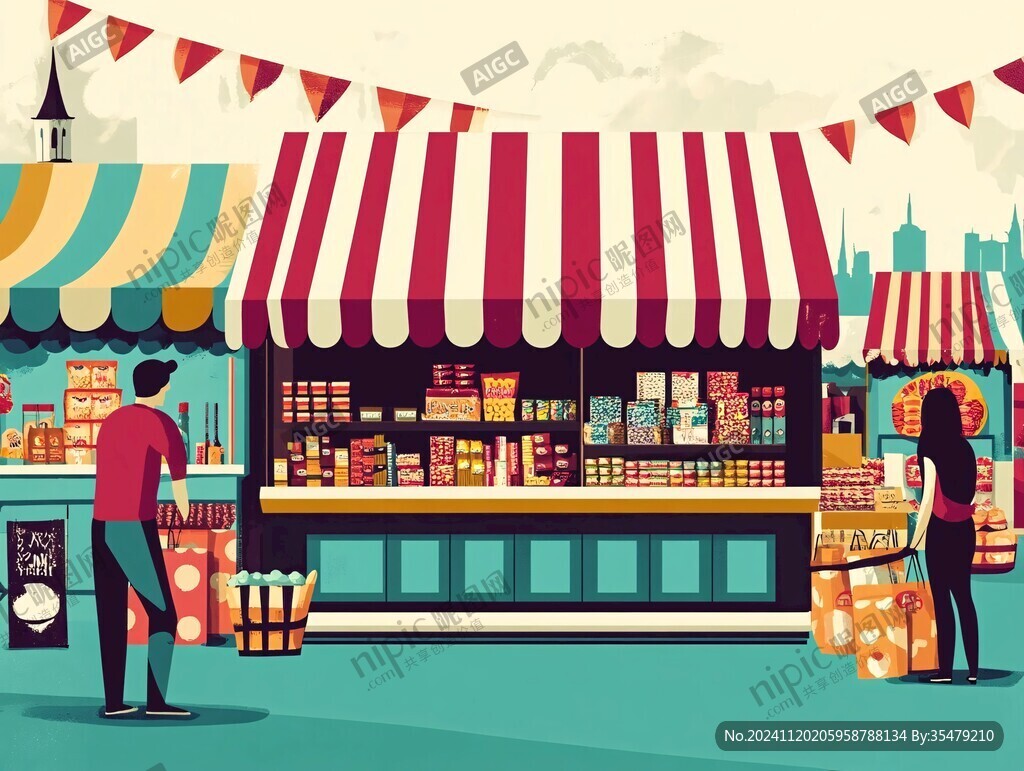 便利店零食插画