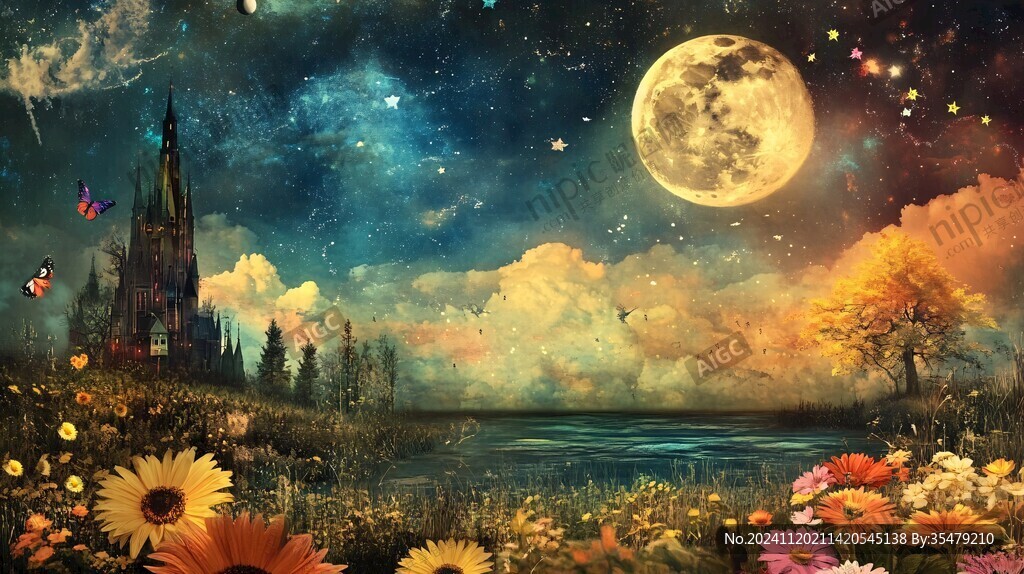 梦幻夜晚立体画