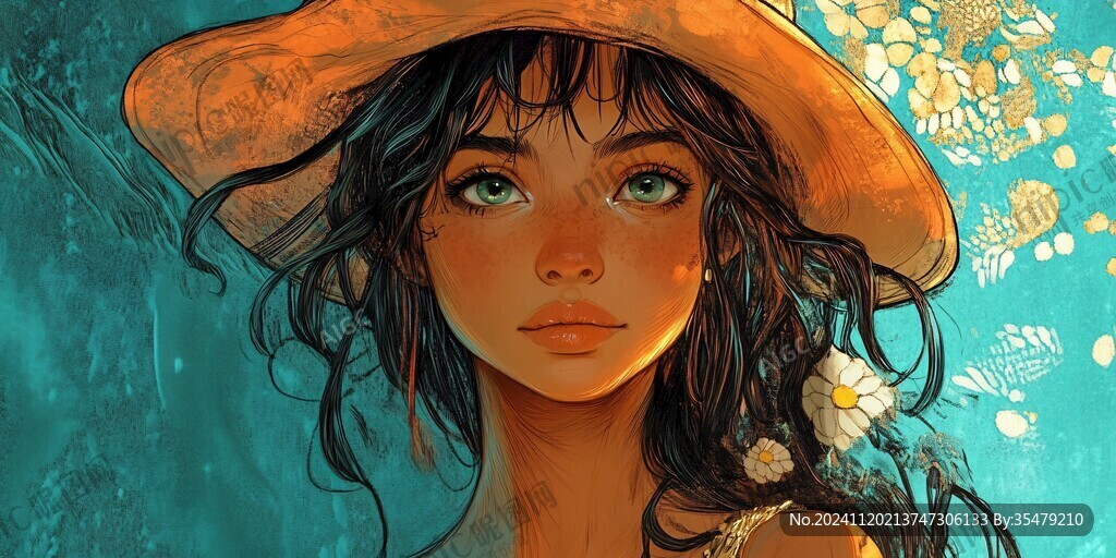 女孩插画封面插画