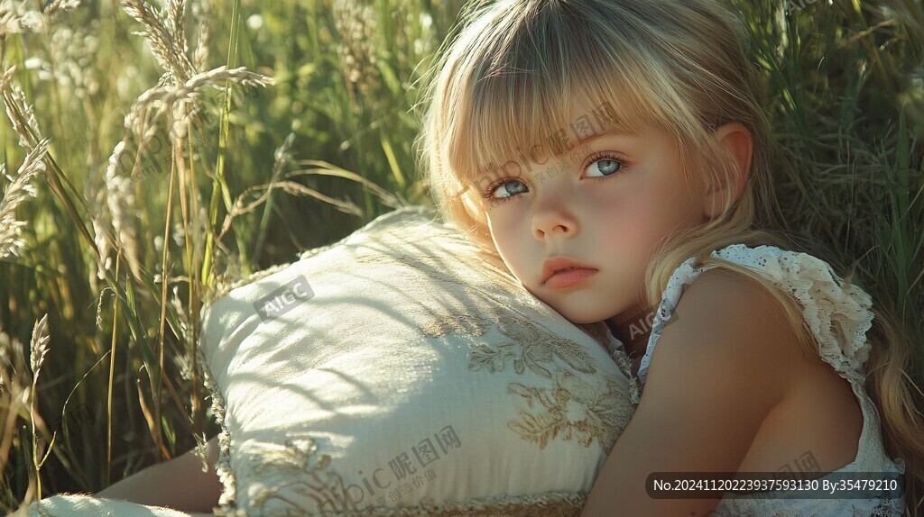 怡然自得的小女孩壁纸