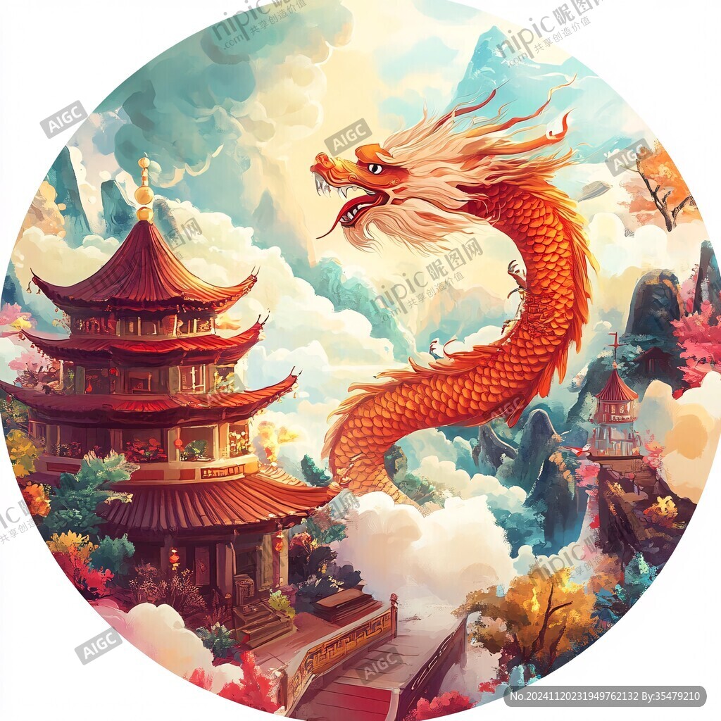 龙年鼠标垫插画