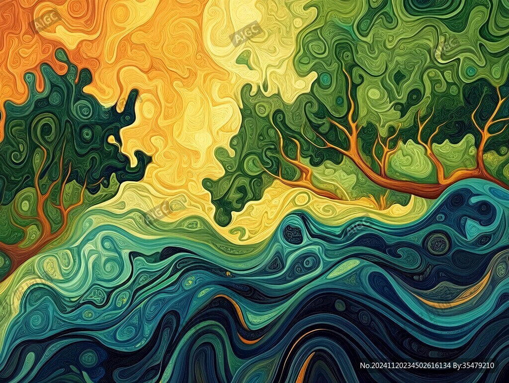 彩色创意海洋流体画