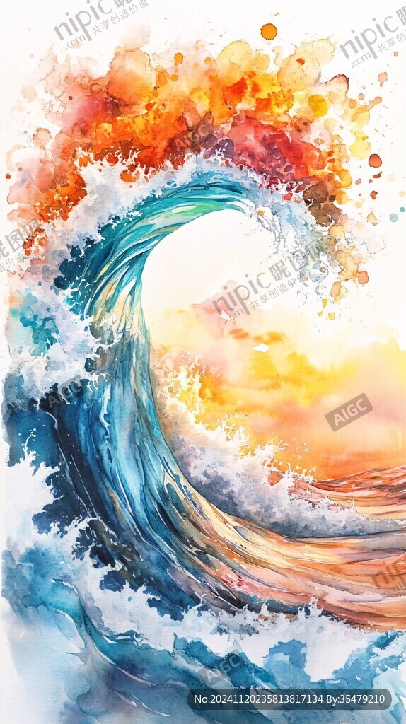 彩色创意海洋流体画