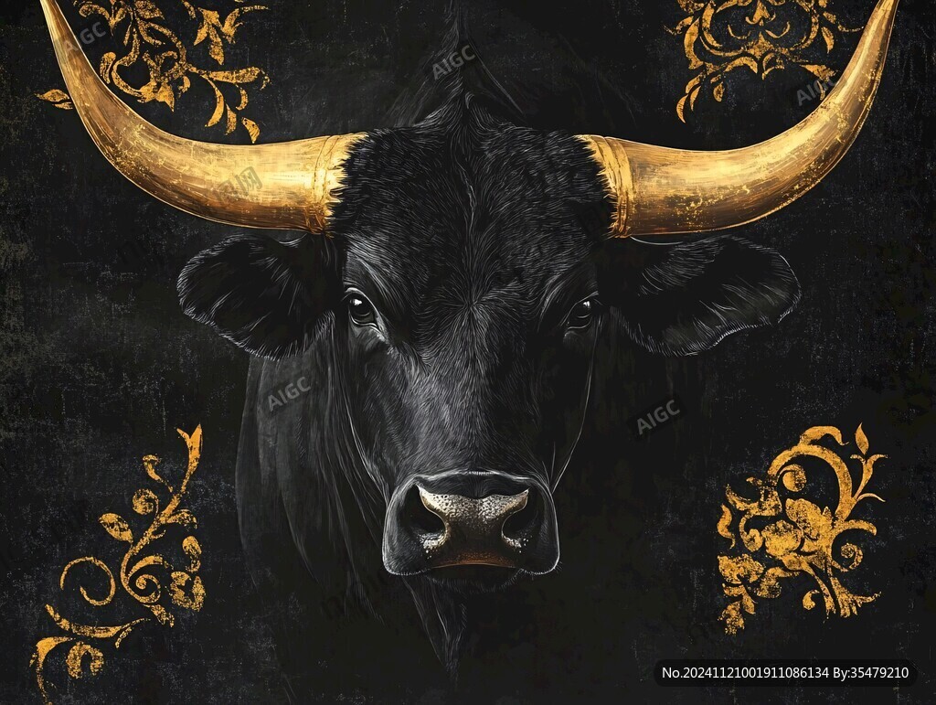 3d牛装饰画
