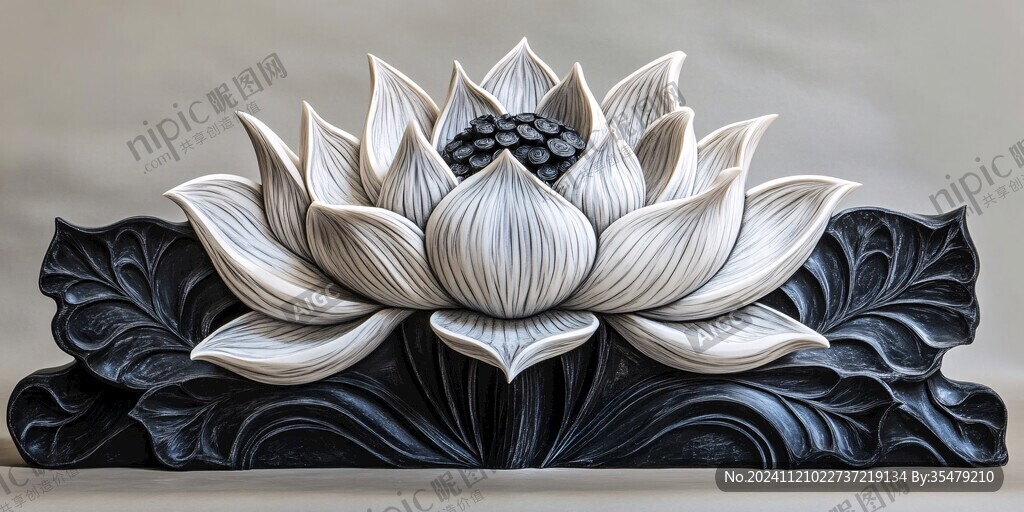 荷花精雕