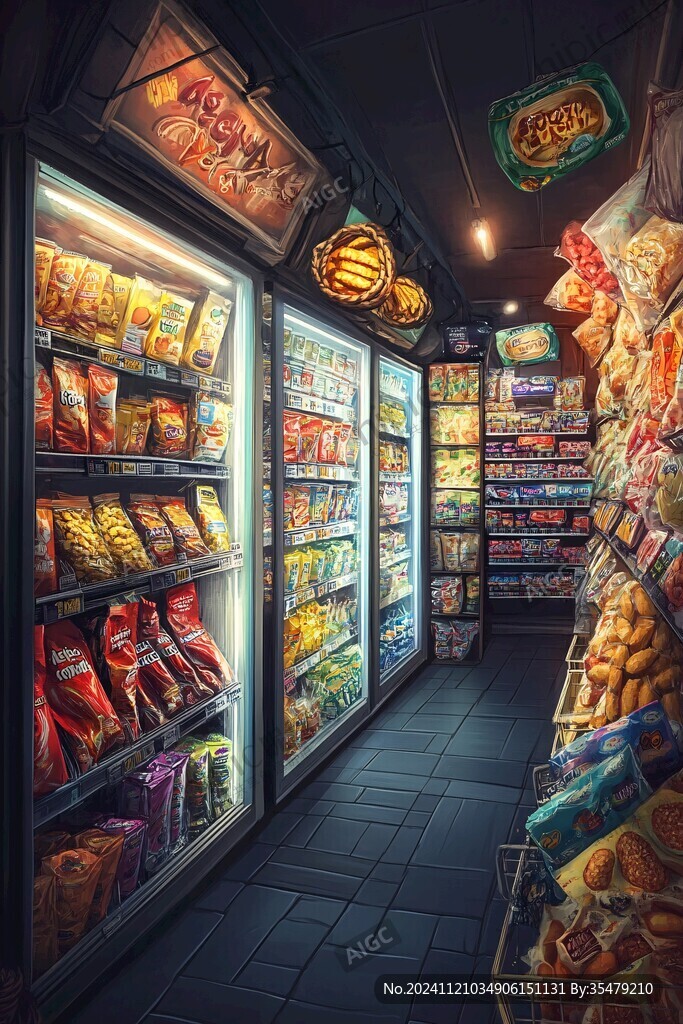 便利店零食插画