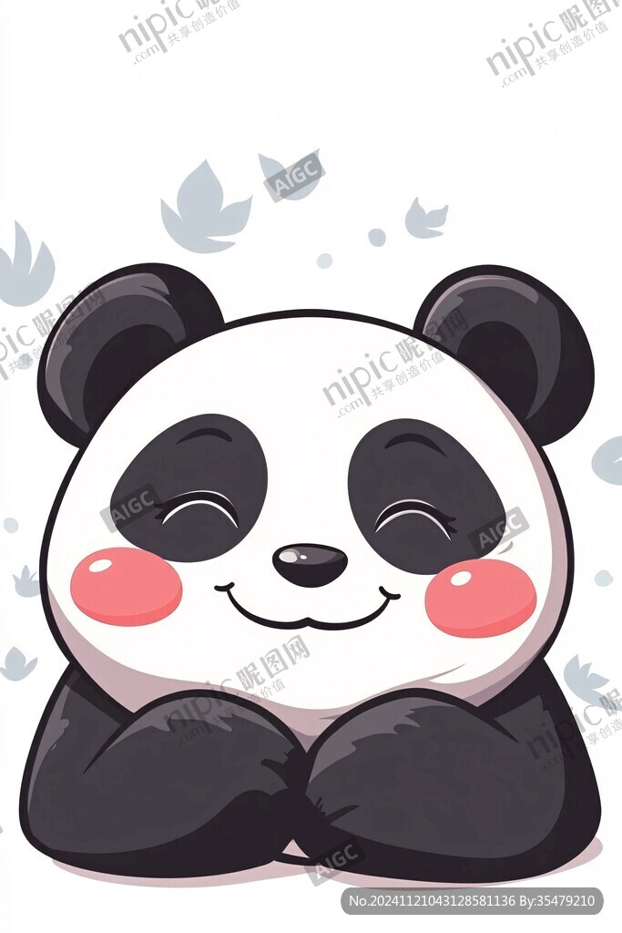 原创卡通熊猫动物插画