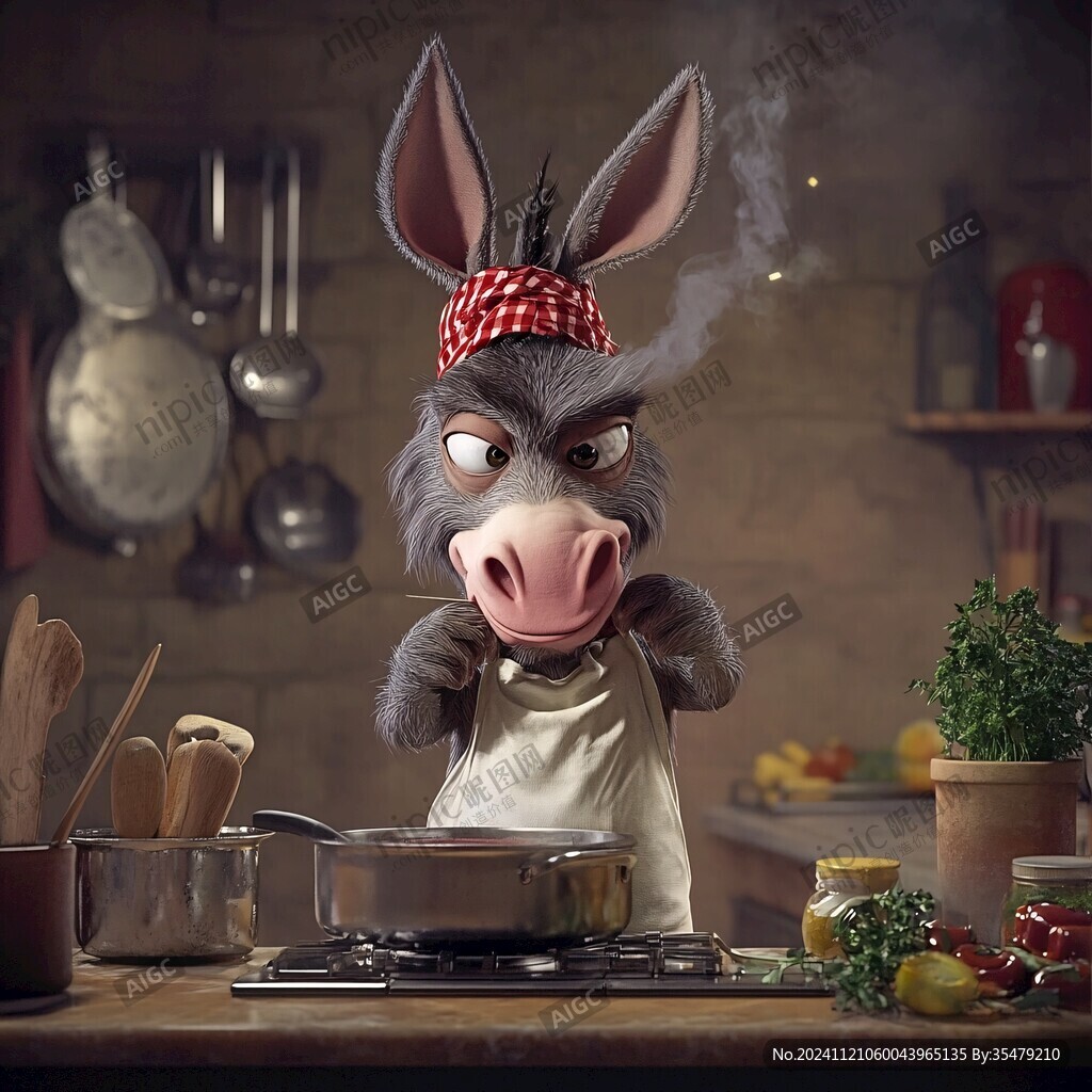 小毛驴厨师头像