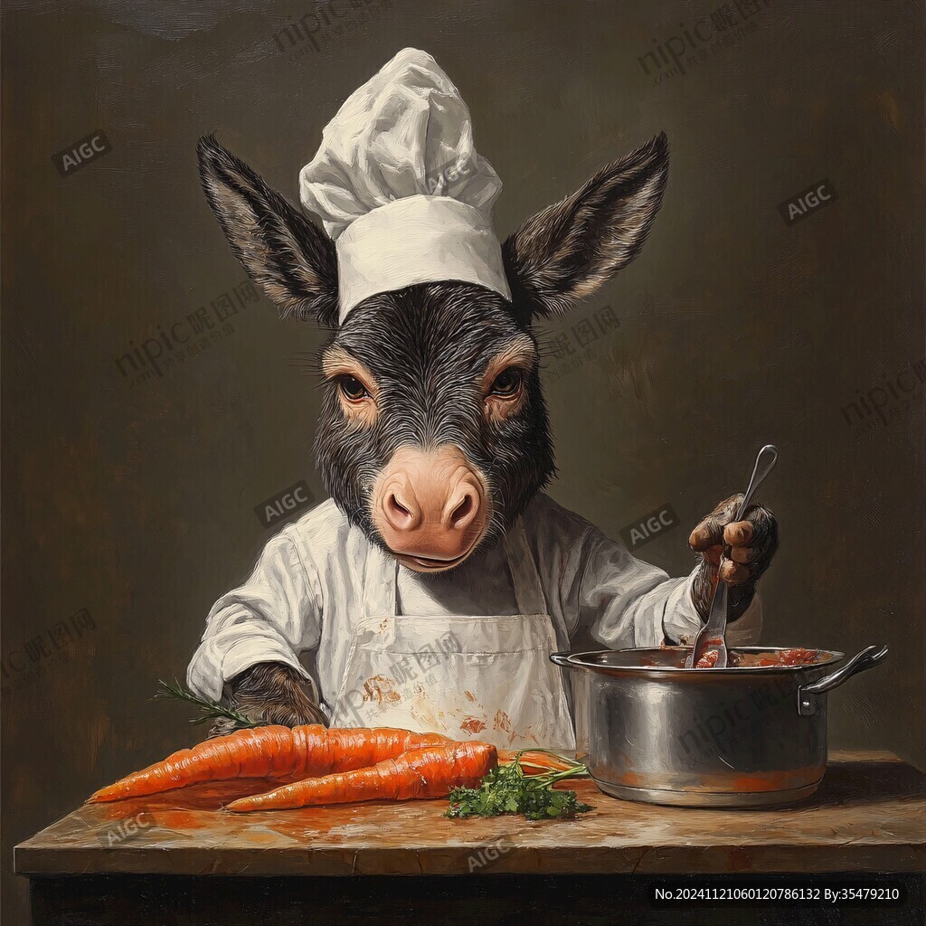 小毛驴厨师头像