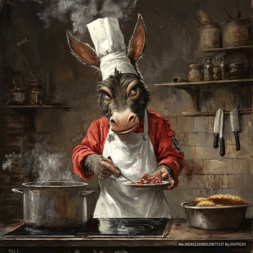 小毛驴厨师头像