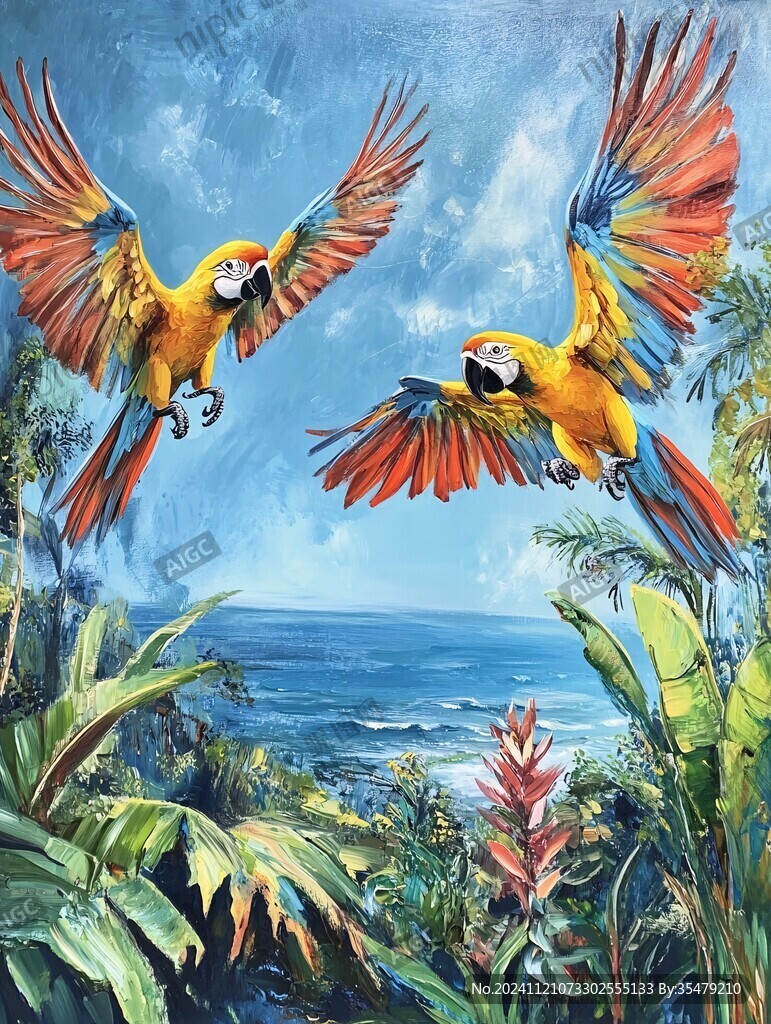 立体画金刚鹦鹉