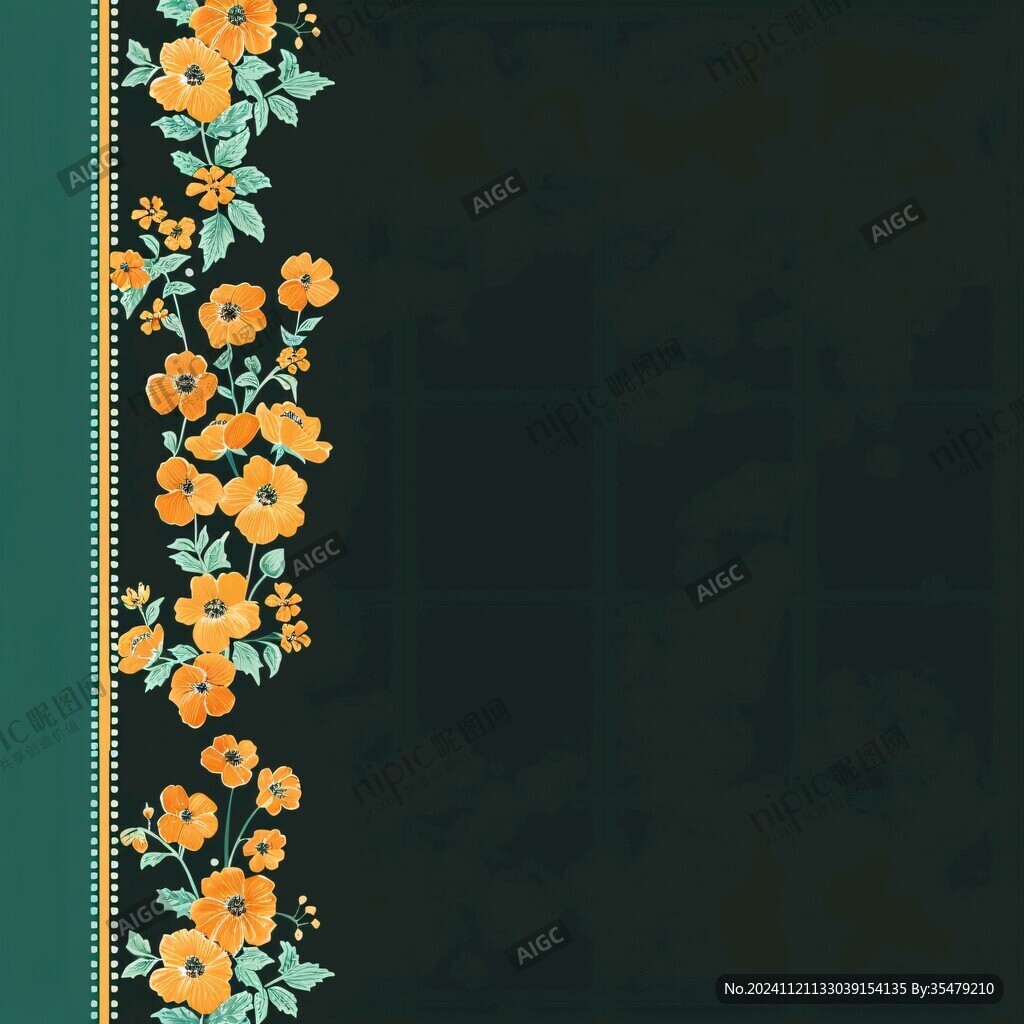 黄色小花绿背景