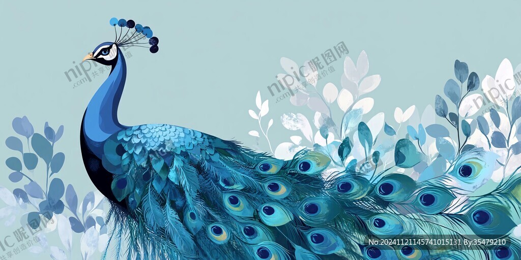 欧美手绘动物花鸟