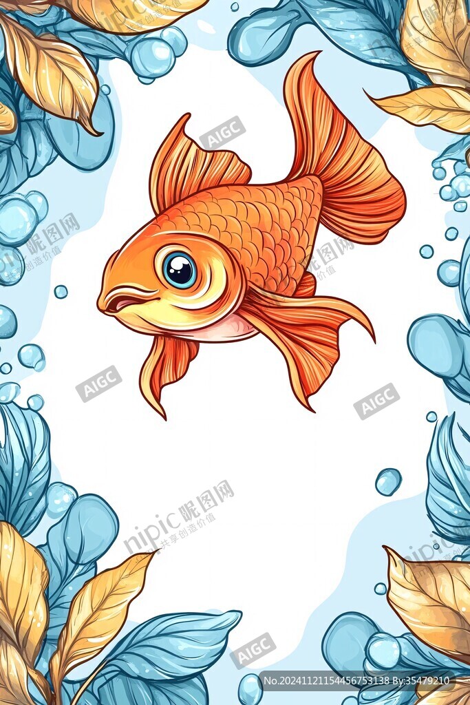 创意金鱼潮流插画