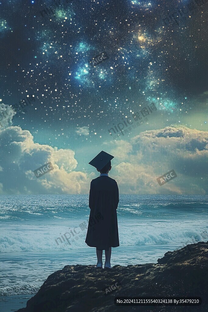 星辰大海女孩背影