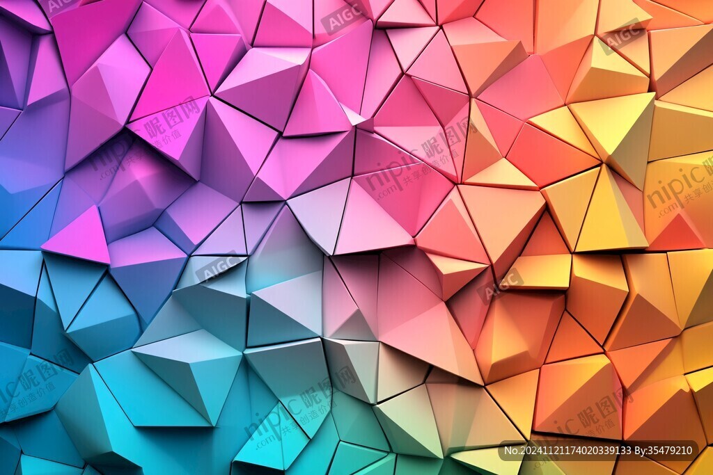 炫彩撞色立体质感背景