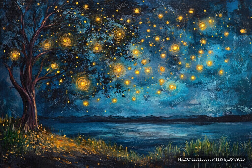 梦幻夜晚立体画