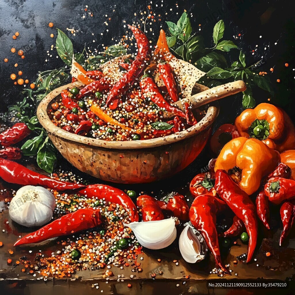 辣椒插画场景图