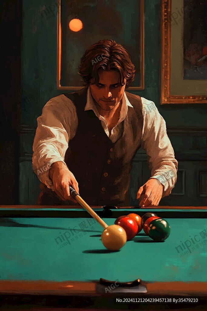 台球室打台球桌球运动