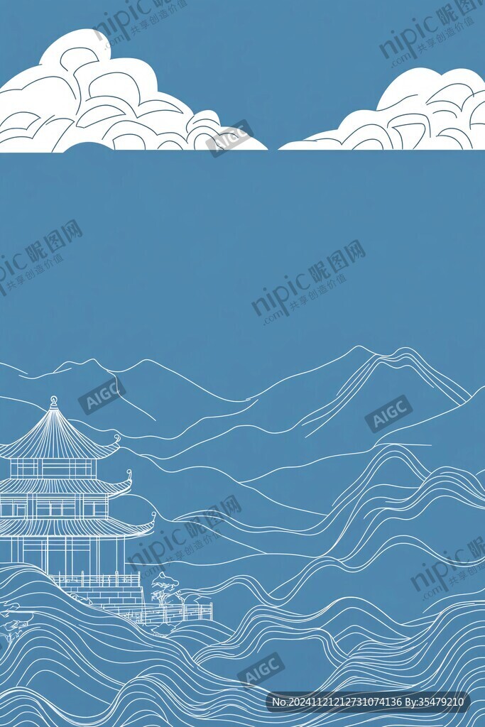 插画海报线稿底图背景