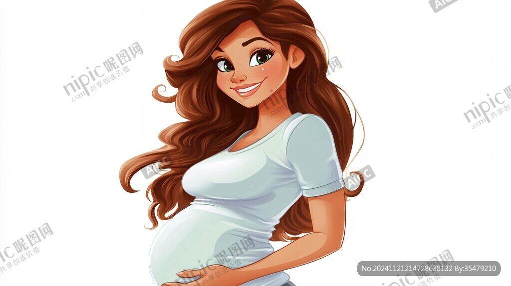 待产孕妇插画