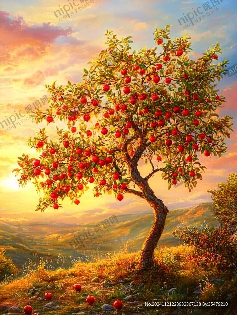 3d立体画苹果树