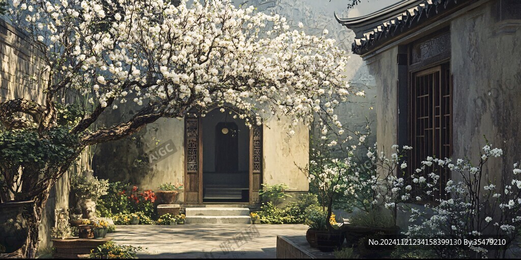 影视小品庭院背景