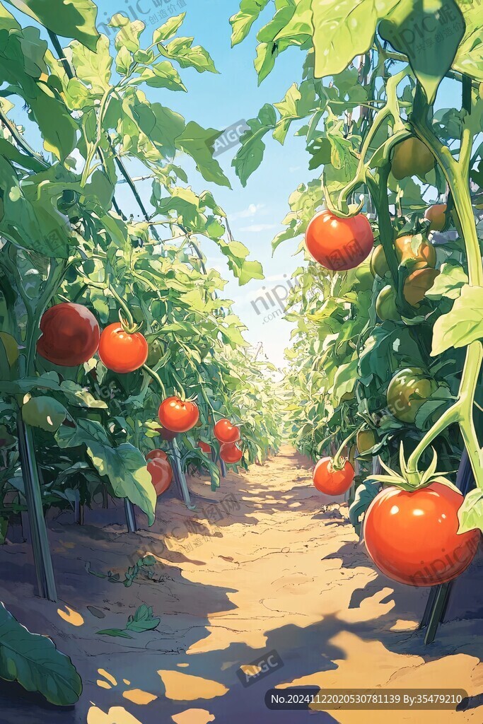 圣女果噪点插画