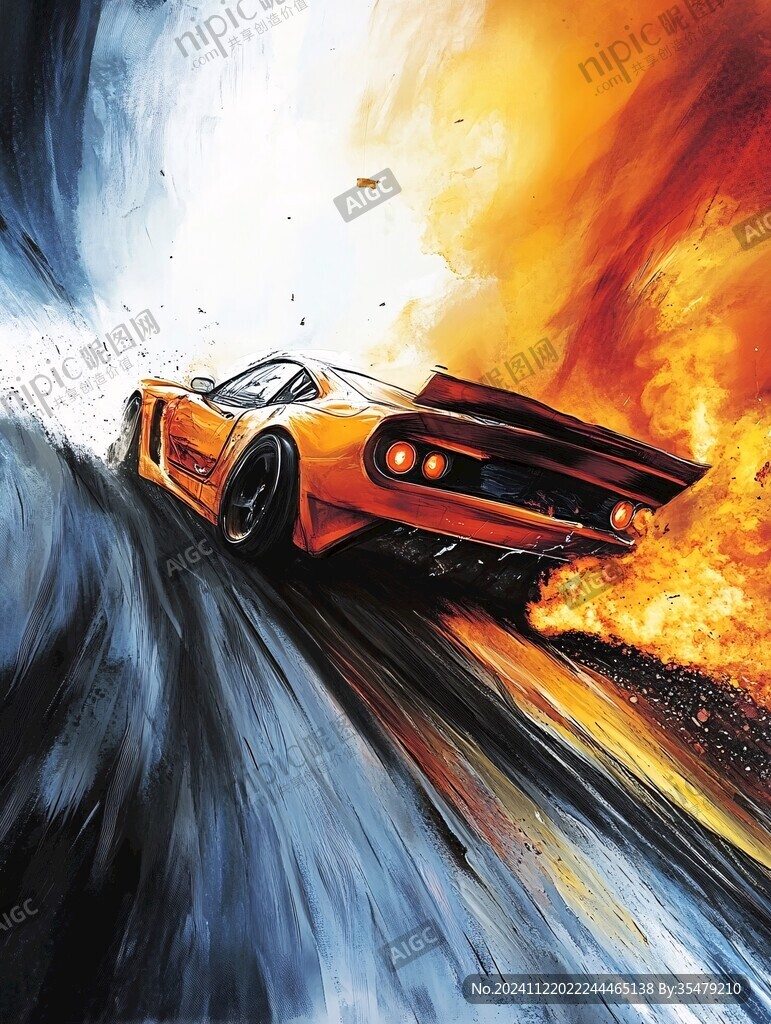 跑车线条飞驰电掣