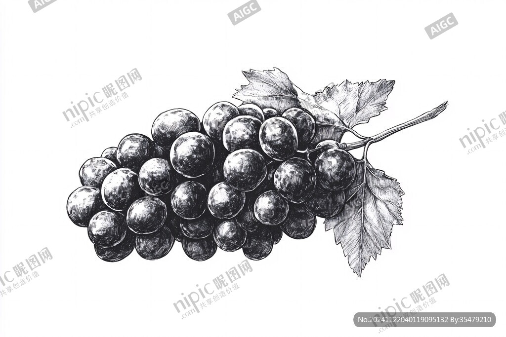 葡萄线稿