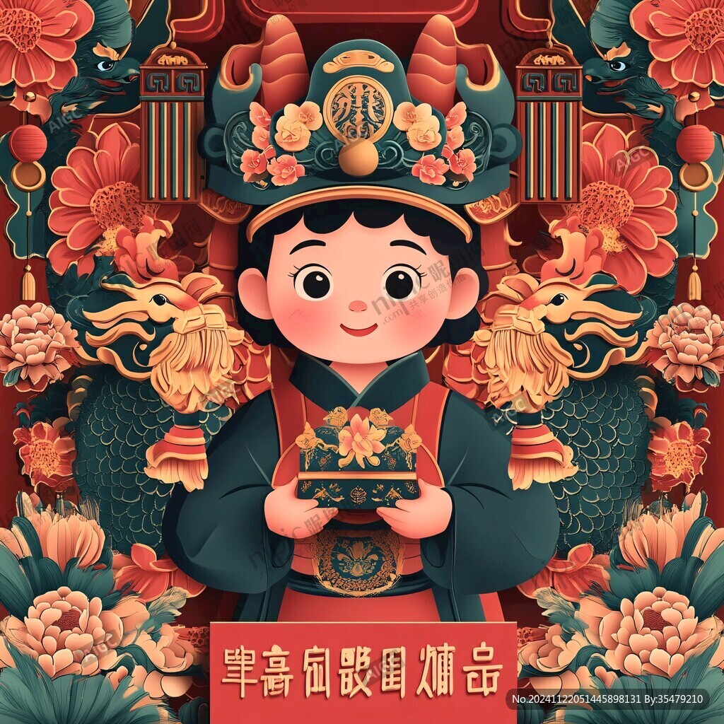 恭喜发财文创插画