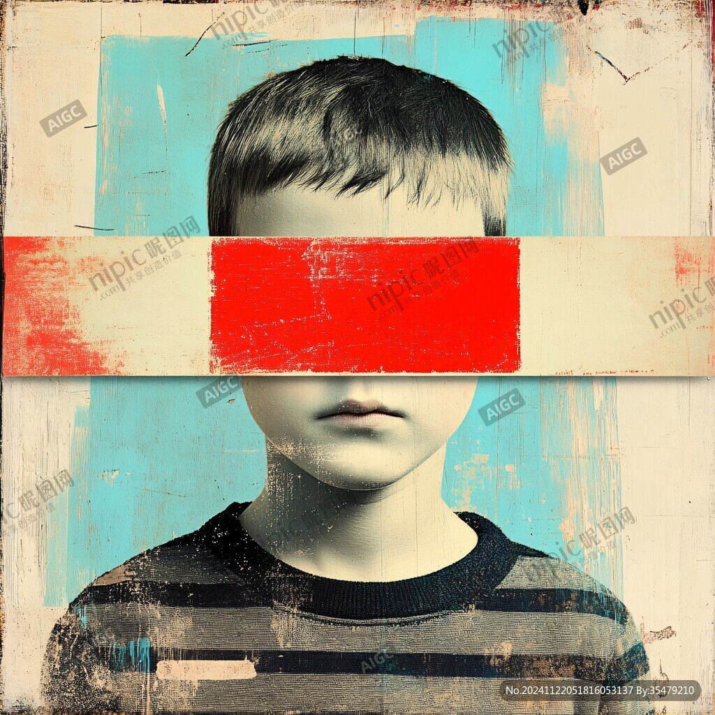 人脸色块拼接装饰画