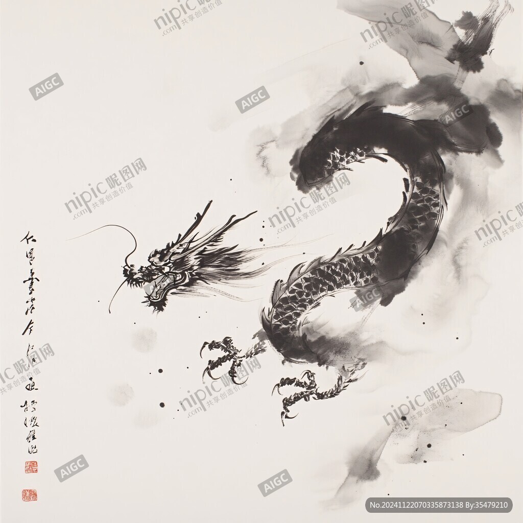 万事兴龙手绘龙