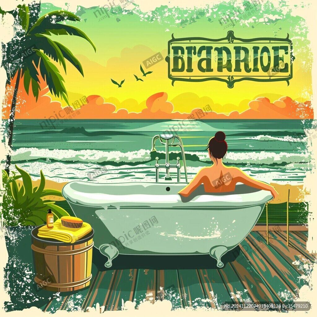 浴池插画