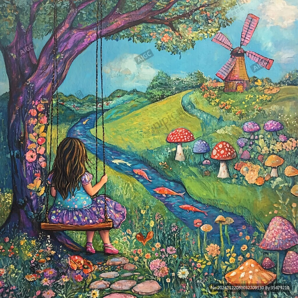 奇幻爱丽斯仙境插画