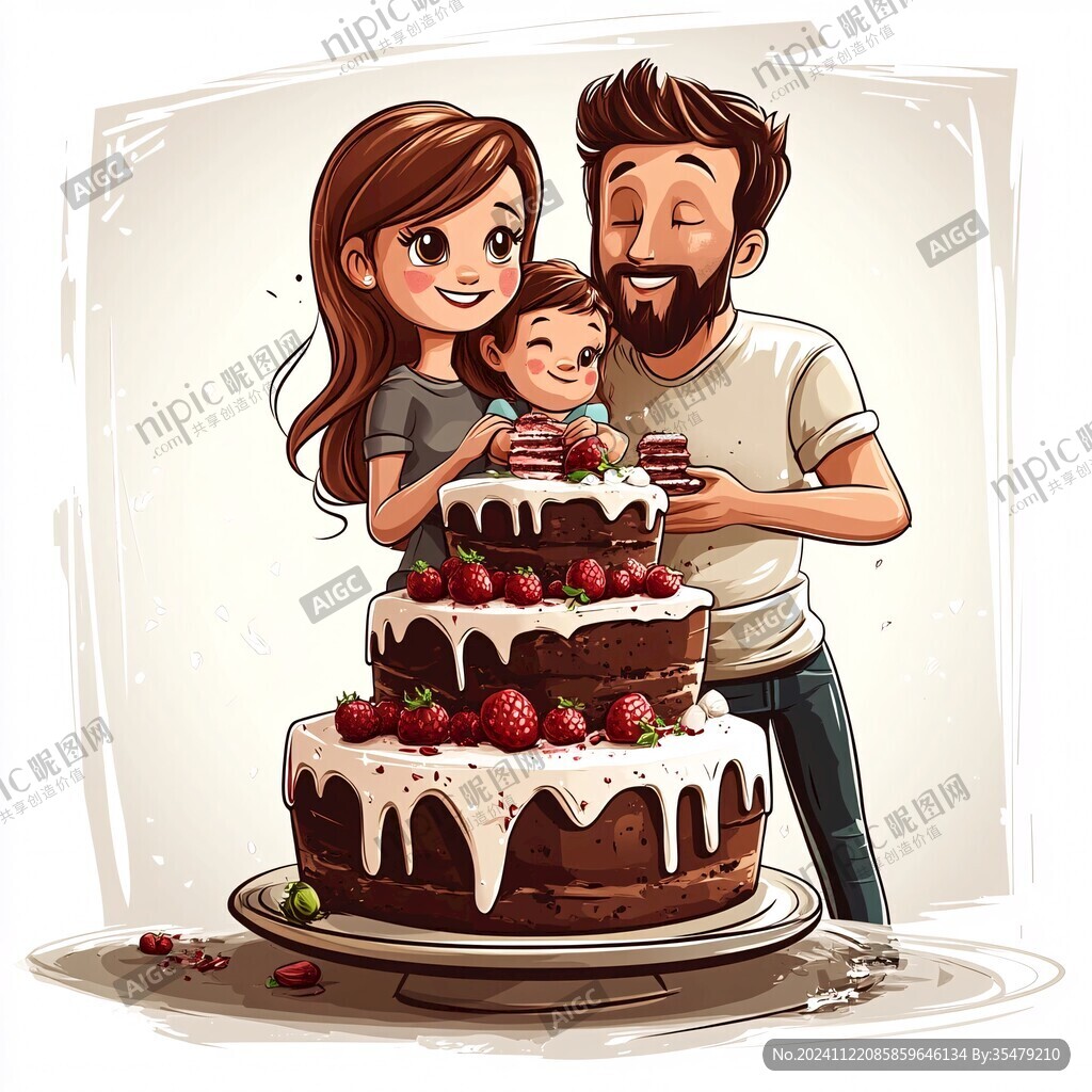 蛋糕插画卡通插画