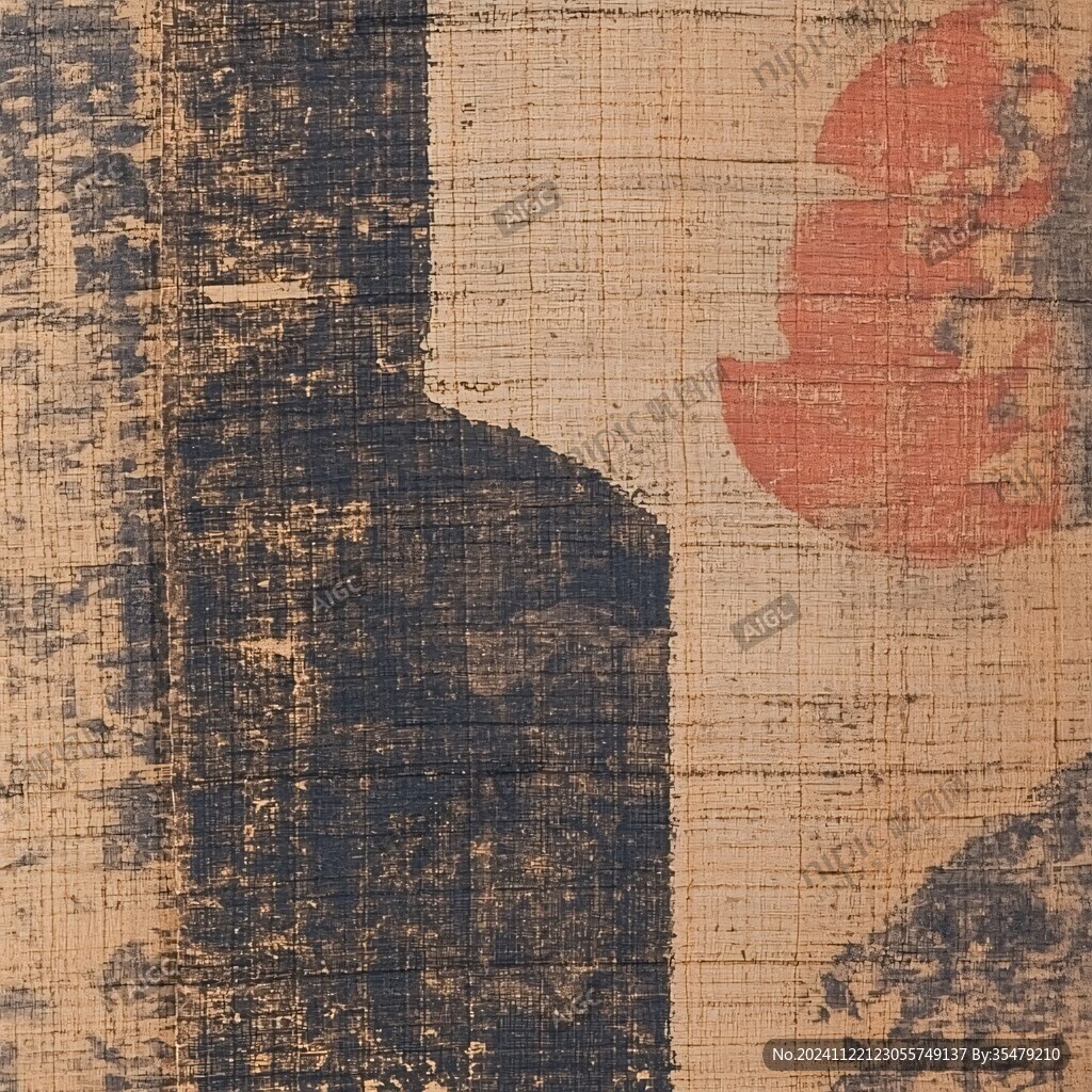 巨幅橙蓝抽象地毯纹