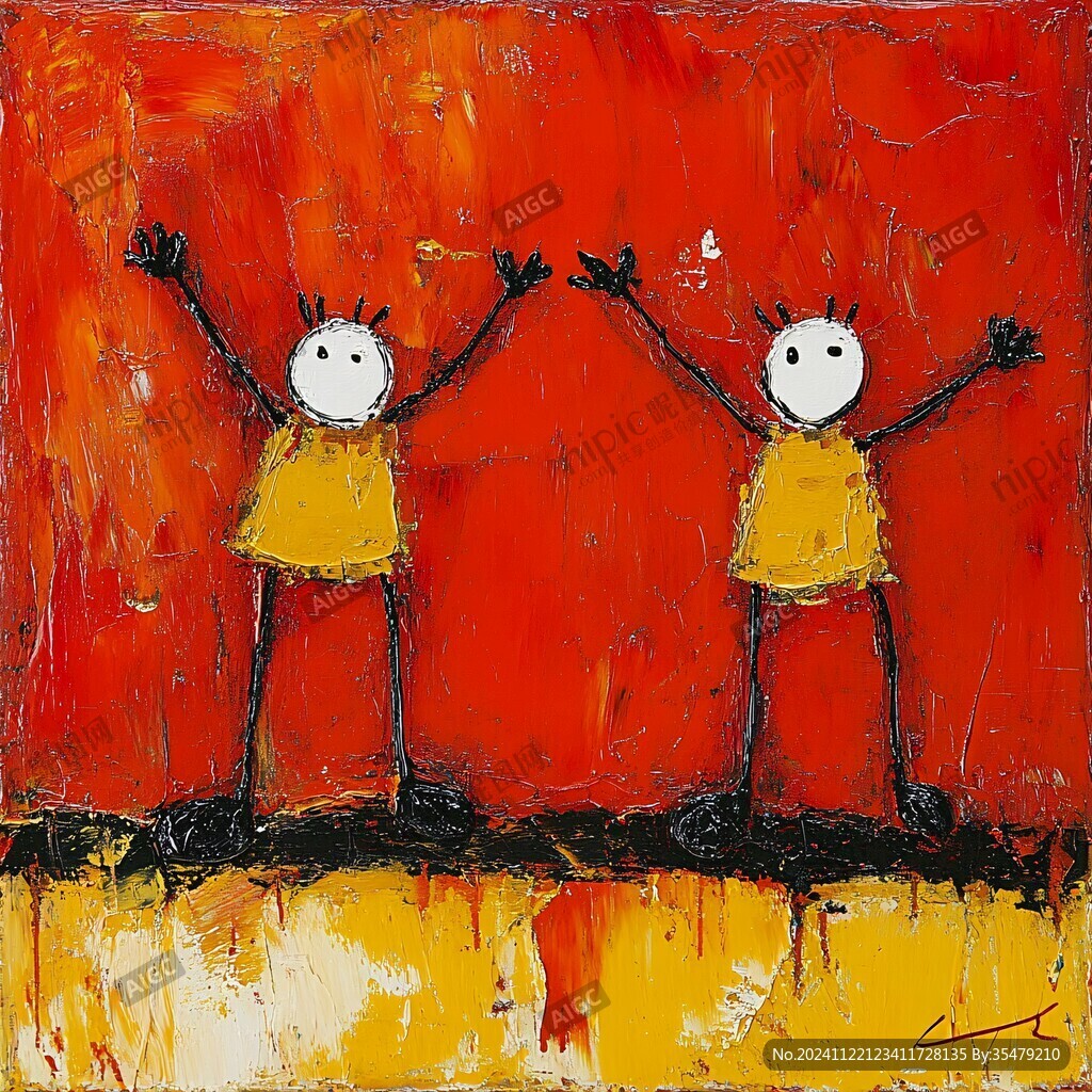 卡通人物现代油画