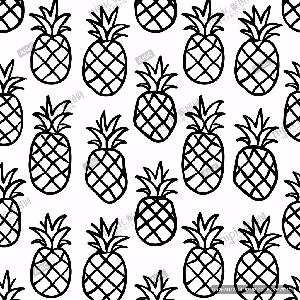 菠萝印花图案