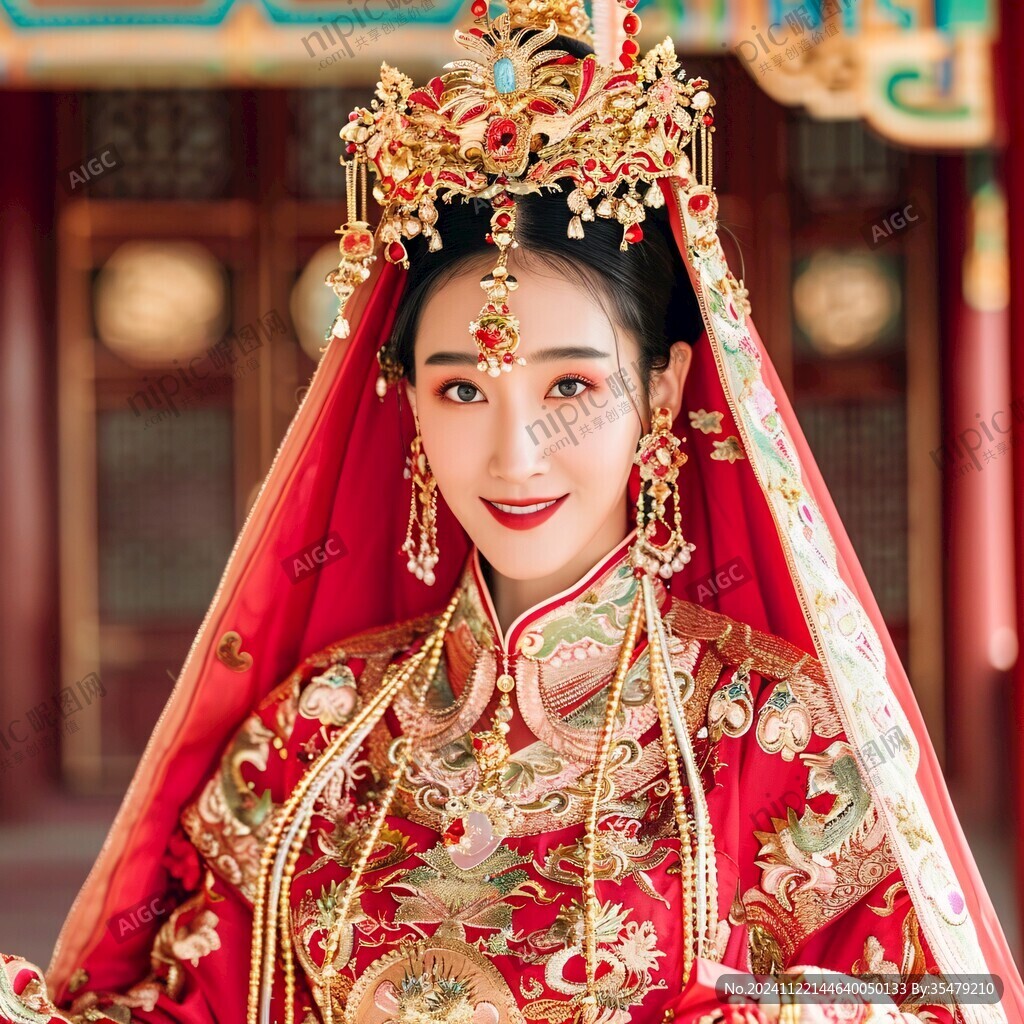 凤冠霞帔婚纱照结婚照