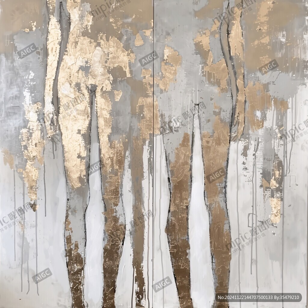 电脑画抽象秋季白桦林