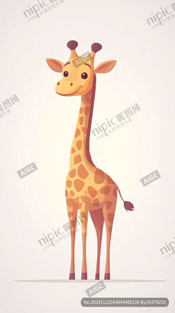 原创卡通长颈鹿