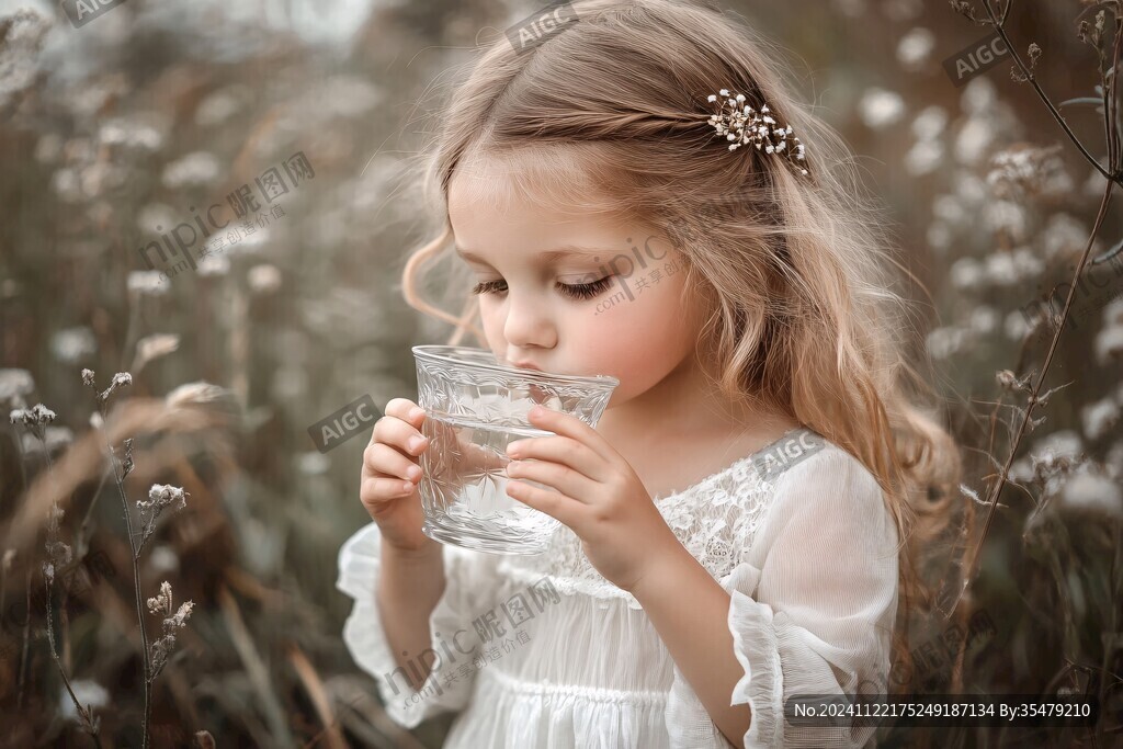 怡然自得的小女孩壁纸