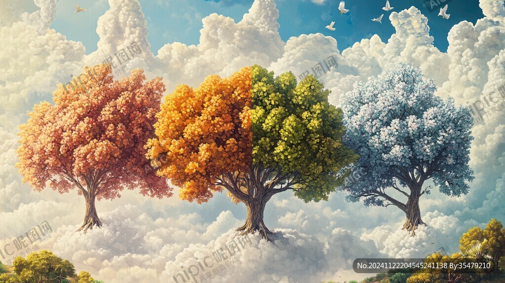 现代画家居饰画树梦幻