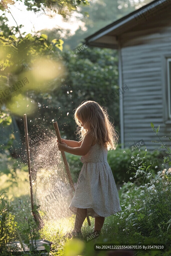 怡然自得的小女孩壁纸