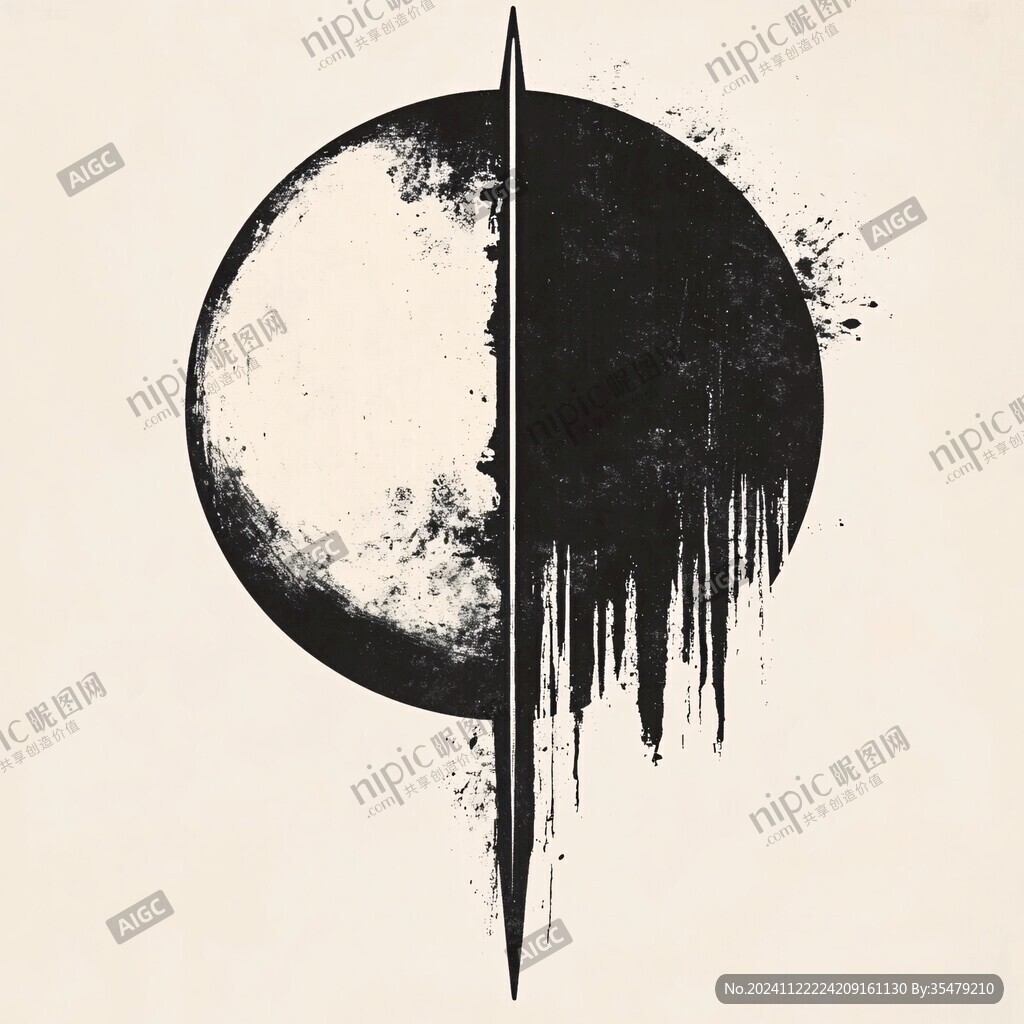 禅味哲学圆团水墨圆形