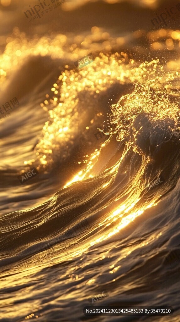金色海潮浪花